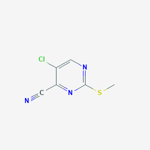 molecular formula C6H4ClN3S B2920598 5-Chloro-2-(methylthio)pyrimidine-4-carbonitrile CAS No. 1023814-07-4