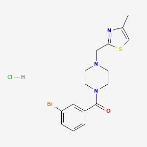 molecular formula C16H19BrClN3OS B2920600 (3-溴苯基)(4-((4-甲基噻唑-2-基)甲基)哌嗪-1-基)甲酮盐酸盐 CAS No. 1331323-16-0