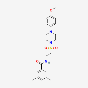 molecular formula C22H29N3O4S B2920606 N-(2-((4-(4-甲氧基苯基)哌嗪-1-基)磺酰基)乙基)-3,5-二甲基苯甲酰胺 CAS No. 897619-23-7