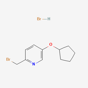 molecular formula C11H15Br2NO B2920608 2-(Bromomethyl)-5-cyclopentyloxypyridine;hydrobromide CAS No. 2503208-19-1