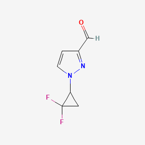 molecular formula C7H6F2N2O B2920609 1-(2,2-Difluorocyclopropyl)pyrazole-3-carbaldehyde CAS No. 2243515-73-1