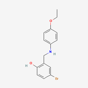 molecular formula C15H16BrNO2 B2920614 4-Bromo-2-{[(4-ethoxyphenyl)amino]methyl}phenol CAS No. 329777-38-0