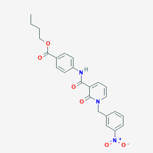 molecular formula C24H23N3O6 B2920620 Butyl 4-(1-(3-nitrobenzyl)-2-oxo-1,2-dihydropyridine-3-carboxamido)benzoate CAS No. 900009-39-4