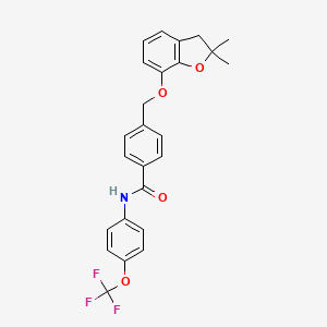 B2920628 4-(((2,2-dimethyl-2,3-dihydrobenzofuran-7-yl)oxy)methyl)-N-(4-(trifluoromethoxy)phenyl)benzamide CAS No. 941944-01-0