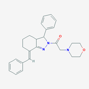 7-benzylidene-2-(4-morpholinylacetyl)-3-phenyl-3,3a,4,5,6,7-hexahydro-2H-indazole