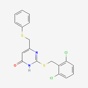 2-[(2,6-Dichlorobenzyl)sulfanyl]-6-[(phenylsulfanyl)methyl]-4-pyrimidinol