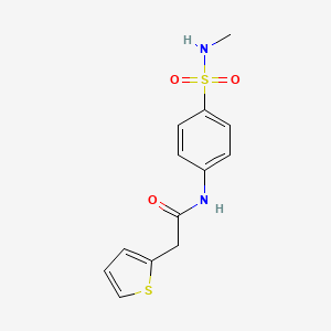 molecular formula C13H14N2O3S2 B2920647 N-[4-(甲基磺酰氨基)苯基]-2-噻吩-2-基乙酰胺 CAS No. 692762-36-0