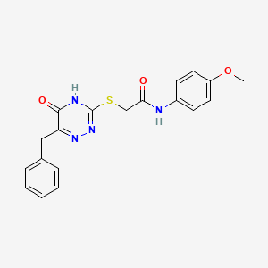 2-[5-hydroxy-6-benzyl(1,2,4-triazin-3-ylthio)]-N-(4-methoxyphenyl)acetamide