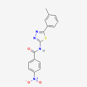 molecular formula C16H12N4O3S B2920660 N-[5-(3-甲苯基)-1,3,4-噻二唑-2-基]-4-硝基苯甲酰胺 CAS No. 392241-29-1