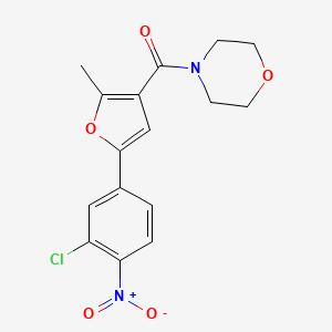 molecular formula C16H15ClN2O5 B2920664 (5-(3-Chloro-4-nitrophenyl)-2-methylfuran-3-yl)(morpholino)methanone CAS No. 874467-05-7