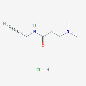 molecular formula C8H15ClN2O B2920665 3-(Dimethylamino)-N-prop-2-ynylpropanamide;hydrochloride CAS No. 2416243-19-9