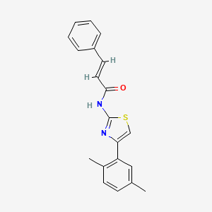 molecular formula C20H18N2OS B2920670 N-(4-(2,5-二甲基苯基)噻唑-2-基)肉桂酰胺 CAS No. 317374-35-9