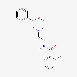 molecular formula C20H24N2O2 B2920677 2-methyl-N-(2-(2-phenylmorpholino)ethyl)benzamide CAS No. 954081-21-1