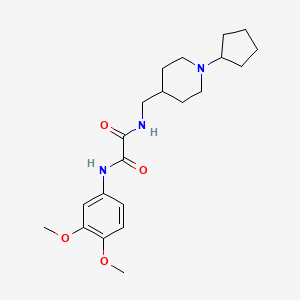 molecular formula C21H31N3O4 B2920688 N1-((1-cyclopentylpiperidin-4-yl)methyl)-N2-(3,4-dimethoxyphenyl)oxalamide CAS No. 953200-42-5