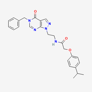 molecular formula C25H27N5O3 B2920696 N-(2-(5-benzyl-4-oxo-4,5-dihydro-1H-pyrazolo[3,4-d]pyrimidin-1-yl)ethyl)-2-(4-isopropylphenoxy)acetamide CAS No. 921911-40-2