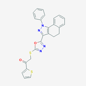 2-{[5-(1-phenyl-4,5-dihydro-1H-benzo[g]indazol-3-yl)-1,3,4-oxadiazol-2-yl]sulfanyl}-1-(2-thienyl)ethanone