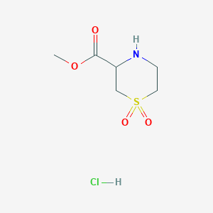 molecular formula C6H12ClNO4S B2920700 Methyl 1,1-dioxo-1lambda6-thiomorpholine-3-carboxylate hydrochloride CAS No. 2137458-07-0