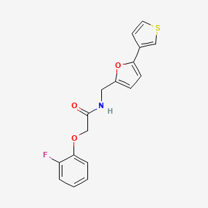molecular formula C17H14FNO3S B2920707 2-(2-fluorophenoxy)-N-((5-(thiophen-3-yl)furan-2-yl)methyl)acetamide CAS No. 2034254-09-4