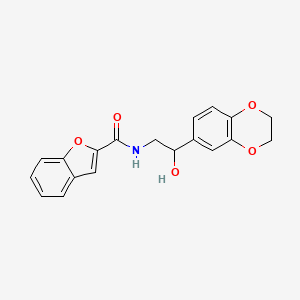 molecular formula C19H17NO5 B2920715 N-(2-(2,3-二氢苯并[b][1,4]二氧杂环-6-基)-2-羟乙基)苯并呋喃-2-甲酰胺 CAS No. 2034242-39-0