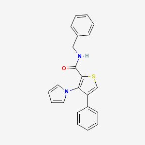 molecular formula C22H18N2OS B2920716 N-benzyl-4-phenyl-3-(1H-pyrrol-1-yl)thiophene-2-carboxamide CAS No. 1207057-44-0