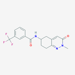 molecular formula C17H16F3N3O2 B2920722 N-(2-methyl-3-oxo-2,3,5,6,7,8-hexahydrocinnolin-6-yl)-3-(trifluoromethyl)benzamide CAS No. 2034510-30-8