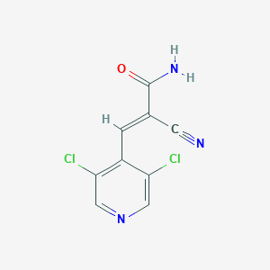 molecular formula C9H5Cl2N3O B2920723 (2E)-2-Cyano-3-(3,5-dichloropyridin-4-yl)prop-2-enamide CAS No. 2288716-08-3