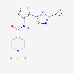 N-(2-(3-cyclopropyl-1,2,4-oxadiazol-5-yl)thiophen-3-yl)-1-(methylsulfonyl)piperidine-4-carboxamide