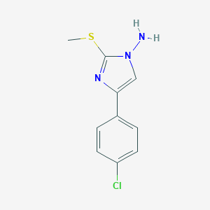 molecular formula C10H10ClN3S B292073 4-(4-chlorophenyl)-2-(methylsulfanyl)-1H-imidazol-1-ylamine 