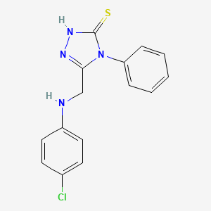molecular formula C15H13ClN4S B2920731 5-{[(4-chlorophenyl)amino]methyl}-4-phenyl-4H-1,2,4-triazole-3-thiol CAS No. 92516-08-0