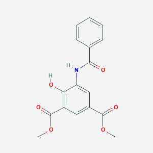 molecular formula C17H15NO6 B2920733 Dimethyl 5-benzamido-4-hydroxybenzene-1,3-dicarboxylate CAS No. 2241129-02-0