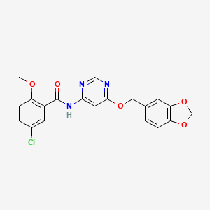 N-(6-(benzo[d][1,3]dioxol-5-ylmethoxy)pyrimidin-4-yl)-5-chloro-2-methoxybenzamide