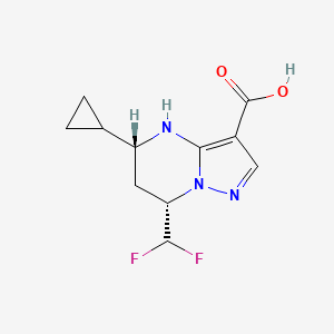 molecular formula C11H13F2N3O2 B2920738 (5R,7S)-5-Cyclopropyl-7-(difluoromethyl)-4,5,6,7-tetrahydropyrazolo[1,5-a]pyrimidine-3-carboxylic acid CAS No. 2187426-84-0