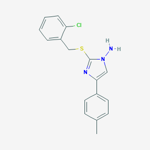 molecular formula C17H16ClN3S B292074 2-[(2-chlorobenzyl)sulfanyl]-4-(4-methylphenyl)-1H-imidazol-1-amine 