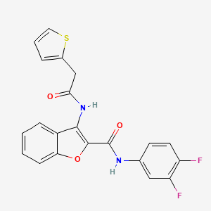 molecular formula C21H14F2N2O3S B2920742 N-(3,4-difluorophenyl)-3-(2-(thiophen-2-yl)acetamido)benzofuran-2-carboxamide CAS No. 872609-25-1