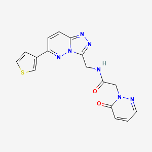 molecular formula C16H13N7O2S B2920749 2-(6-氧代吡哒嗪-1(6H)-基)-N-((6-(噻吩-3-基)-[1,2,4]三唑并[4,3-b]吡哒嗪-3-基)甲基)乙酰胺 CAS No. 1903152-80-6