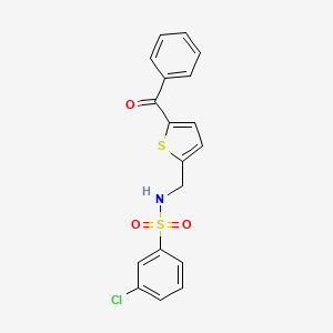 molecular formula C18H14ClNO3S2 B2920750 N-((5-苯甲酰噻吩-2-基)甲基)-3-氯苯磺酰胺 CAS No. 1797761-70-6
