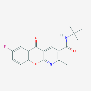 molecular formula C18H17FN2O3 B2920752 N-(tert-butyl)-7-fluoro-2-methyl-5-oxo-5H-chromeno[2,3-b]pyridine-3-carboxamide CAS No. 338778-29-3