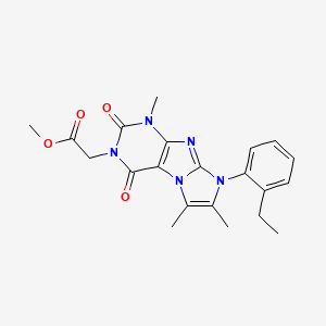 molecular formula C21H23N5O4 B2920755 2-(8-(2-乙基苯基)-1,6,7-三甲基-2,4-二氧代-1H-咪唑并[2,1-f]嘌呤-3(2H,4H,8H)-基)乙酸甲酯 CAS No. 887457-15-0