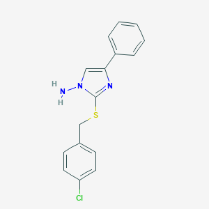 molecular formula C16H14ClN3S B292076 2-[(4-chlorobenzyl)sulfanyl]-4-phenyl-1H-imidazol-1-amine 