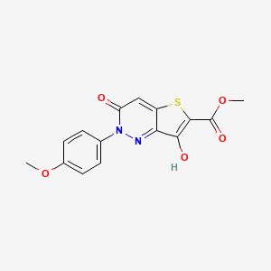 molecular formula C15H12N2O5S B2920767 Methyl 7-hydroxy-2-(4-methoxyphenyl)-3-oxo-2,3-dihydrothieno[3,2-c]pyridazine-6-carboxylate CAS No. 338395-83-8