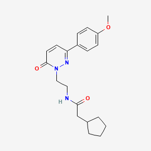 molecular formula C20H25N3O3 B2920782 2-cyclopentyl-N-(2-(3-(4-methoxyphenyl)-6-oxopyridazin-1(6H)-yl)ethyl)acetamide CAS No. 921529-38-6