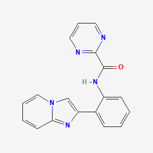 molecular formula C18H13N5O B2920794 N-(2-(咪唑并[1,2-a]吡啶-2-基)苯基)嘧啶-2-甲酰胺 CAS No. 1788561-73-8