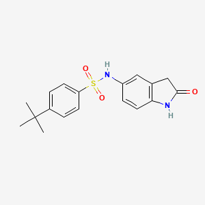 molecular formula C18H20N2O3S B2920799 4-tert-butyl-N-(2-oxo-2,3-dihydro-1H-indol-5-yl)benzene-1-sulfonamide CAS No. 921811-92-9