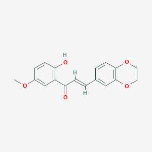 molecular formula C18H16O5 B2920809 3-(2,3-Dihydro-1,4-benzodioxin-6-yl)-1-(2-hydroxy-5-methoxyphenyl)prop-2-en-1-one CAS No. 106584-16-1