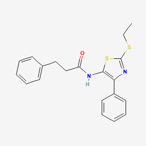 molecular formula C20H20N2OS2 B2920829 N-(2-(ethylthio)-4-phenylthiazol-5-yl)-3-phenylpropanamide CAS No. 1049254-91-2