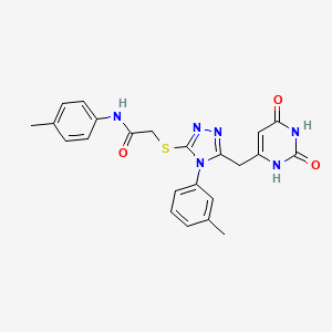 molecular formula C23H22N6O3S B2920831 2-((5-((2,6-dioxo-1,2,3,6-tetrahydropyrimidin-4-yl)methyl)-4-(m-tolyl)-4H-1,2,4-triazol-3-yl)thio)-N-(p-tolyl)acetamide CAS No. 852047-49-5