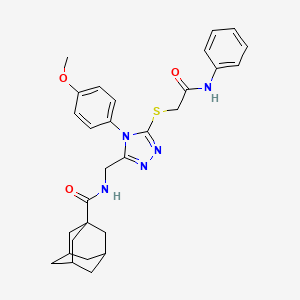 molecular formula C29H33N5O3S B2920832 N-[[5-(2-anilino-2-oxoethyl)sulfanyl-4-(4-methoxyphenyl)-1,2,4-triazol-3-yl]methyl]adamantane-1-carboxamide CAS No. 476452-63-8