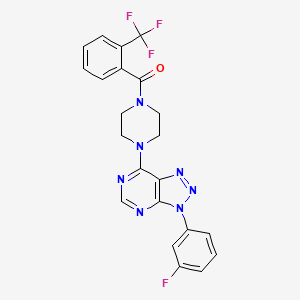 molecular formula C22H17F4N7O B2920849 (4-(3-(3-氟苯基)-3H-[1,2,3]三唑并[4,5-d]嘧啶-7-基)哌嗪-1-基)(2-(三氟甲基)苯基)甲苯酮 CAS No. 920387-96-8