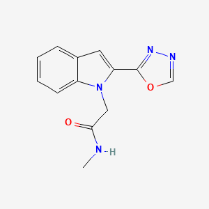 molecular formula C13H12N4O2 B2920850 2-(2-(1,3,4-恶二唑-2-基)-1H-吲哚-1-基)-N-甲基乙酰胺 CAS No. 955784-74-4