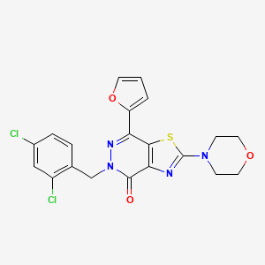 molecular formula C20H16Cl2N4O3S B2920851 5-(2,4-dichlorobenzyl)-7-(furan-2-yl)-2-morpholinothiazolo[4,5-d]pyridazin-4(5H)-one CAS No. 1203006-76-1